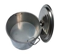 WQZzjm Olla con colador y Tapa de Acero Inoxidable, freidora Comercial de Pavo, vaporera para cangrejos y almejas, Ideal para hervir y cocinar al Vapor, 50 l/45 qt (30 l/27 qt) (50 l/45 qt)
