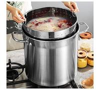WQZzjm Olla de 27/45/63 Cuartos con colador, de Acero Inoxidable Comercial de Grado alimenticio 304, para freír Pavos, cangrejos y almejas al Vapor, Color Plateado, 70 l (50 l, 30 l)