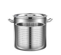 WQZzjm Olla de Acero Inoxidable con Cesta Perforada de Acero Inoxidable - 27 qt/45 qt/63 qt Olla Grande para hervir cangrejos de río y mariscos Freidora Profunda hervir Langostas, cangrej