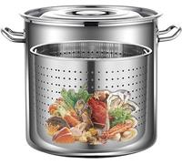 WQZzjm Olla de Acero Inoxidable para cangrejos de río y mariscos, Olla para freír cangrejos de río y Pavo con colador y Tapa para hervir mariscos y freír, 40 x 40 cm (30 x 30 cm)
