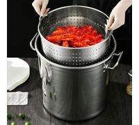 WQZzjm Olla de Acero Inoxidable para freír cangrejos y mariscos, con colador para hervir mariscos, Verduras y freír, 40 x 40 cm (50 x 50 cm)
