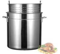 WQZzjm Olla freidora de Pavo de Acero Inoxidable para cangrejos de río y mariscos, con colador y Tapa para hervir y cocinar al Vapor, 50 cm/19,68 Pulgadas (40 cm/15,74 Pulgadas)