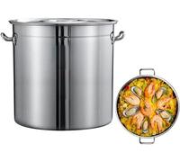 WQZzjm Olla Grande Comercial de Acero Inoxidable para freír Pavo, mariscos, cangrejos de río, vaporera, con colador, Tapa y Asas soldadas, para Exteriores y hogar, 50 l