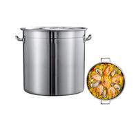 WQZzjm Olla Grande Comercial de Acero Inoxidable para freír Pavo, mariscos, cangrejos de río, vaporera, con colador, Tapa y Asas soldadas, para Exteriores y hogar, 30 l