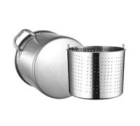 WQZzjm Olla Grande para hervir cangrejos y mariscos con Cesta y Tapa - Olla de Acero Inoxidable Resistente para freír Pavos, Tamales, Langostas, camarones y cangrejos de río, 70 l/63 qt (30 l/27 qt)