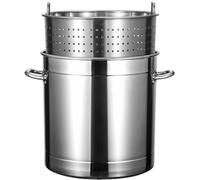 WQZzjm Olla multicocina de Acero Inoxidable con colador para cangrejos, mariscos y Pavo (Cocina de inducción, 35 x 35 cm)