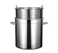 WQZzjm Olla multicocina de Acero Inoxidable con colador para freír cangrejos, mariscos y Pavo, Llama Abierta, 50 x 50 cm (Cocina de inducción de 45 x 45 cm)