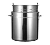 WQZzjm Olla multicocina de Acero Inoxidable con colador para freír cangrejos, mariscos y Pavo, Llama Abierta, 50 x 50 cm (Llama Abierta 45 x 45 cm)