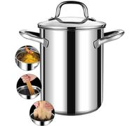 WQZzjm Olla para freír de Acero Inoxidable 304 con Cesta para cocinar, sartén para Tempura, Olla para Pollo Frito con Cesta para freír, Suministros de Cocina