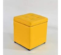 WQZzjm Reposapiés de cuero para almacenamiento, otomano, cubo, nórdico, 4 patas, antideslizante, para sala de estar, dormitorio, balcón, banco pequeño, silla negra para decoración del hogar (azul)