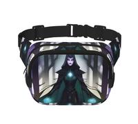 WraithsAndWitches - Riñonera cuadrada de doble capa con correa ajustable para actividades al aire libre, color negro, talla única, Black, Talla única