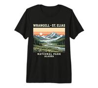 Wrangell-St. Diseño Retro Vintage del Parque Nacional Elias de Alaska Camiseta Premium