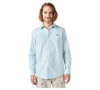 Wrangler 1 Camiseta de Bolsillo, Green Stripe Oxford, XXL para Hombre