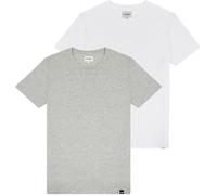 Wrangler 2 Pack tee, Camisa de los Hombres, Mid Grey Melee, Small