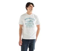 Wrangler Americana tee Camiseta, Blanco Desgastado, L para Hombre