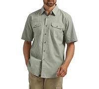 Wrangler Authentics Camisa clásica de Manga Corta para Hombre - Verde - Small