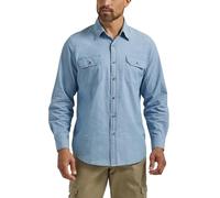 Wrangler Authentics - Camisa clásica de Manga Larga para Hombre, Cambray Claro, Medium