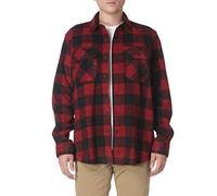 Wrangler Authentics Camisa de Forro Polar de Manga Larga para Hombre - Rojo - 3X