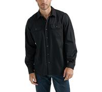 Wrangler Authentics Camisa Tejida clásica de Manga Larga para Hombre, Negro -, X-Large