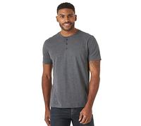 Wrangler Authentics Camiseta Henley de Manga Corta para Hombre, India Ink Heather, S