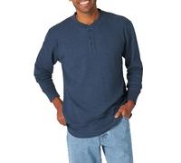 Wrangler Authentics Men's Long Sleeve Waffle Henley, Dress Blues Heather, XX-Large