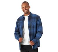 Wrangler Authentics Chaqueta Tipo Camisa de Franela con Forro de Sherpa de Manga Larga, Almirante Azul, XL para Hombre