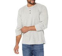 Wrangler Authentics Henley Waffle de Manga Larga para Hombre, Gris Claro, Large