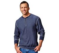 Wrangler Authentics Henley Waffle de Manga Larga para Hombre, Índigo (Mood Indigo), X-Large