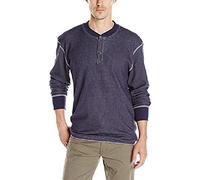 Wrangler Authentics Henley Waffle de Manga Larga para Hombre, Índigo (Mood Indigo), X-Large