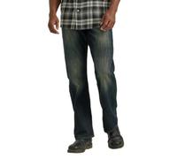 Wrangler Authentics Jeans de Corte Relajado para Hombre con Corte de Bota, Azul/Negro Elástico, 36W/34L