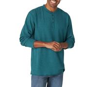 Wrangler Authentics Long Sleeve Waffle Henley Camisa, Verde, S para Hombre