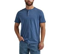 Wrangler Authentics Men's Big & Tall Short Sleeve Henley tee, Dark Denim, L