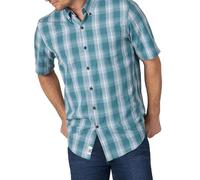 Wrangler Authentics Men's Big & Tall Short Sleeve Plaid Shirt, Brittany Blue, 3X-Large