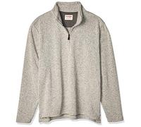 Wrangler Authentics Men's Sweater Fleece Quarter-Zip, Light Heather Gray, 2XL