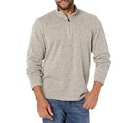 Wrangler Authentics Men's Sweater Fleece Quarter-Zip, Light Heather Gray, XL
