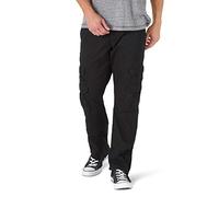 Wrangler Authentics Pantalón Cargo de Sarga de Ajuste Relajado para Hombre (Logan) Casual, Negro, 42W/32L