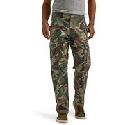 Wrangler Authentics Pantalón Cargo elástico de Ajuste Relajado para Hombre, Verde café Camo, 33W x 30L