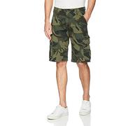 Wrangler Authentics Pantalón Corto Cargo de Sarga prémium para Hombre, Camuflaje Verde Bosque, 42