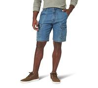 Wrangler Authentics - Pantalón Corto clásico, Tipo Cargo, elástico, para Hombre, Mezclilla de Tinte Medio., 46
