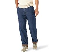 Wrangler Authentics - Pantalón tipo carpintero con forro polar para hombre, Índigo oscuro, 34W x 30L