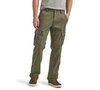 Wrangler Pantalones Cargo de Sarga clásicos de Ajuste Relajado Pantalones Casuales para Hombre, Verde -Oliva, 36W x 29L