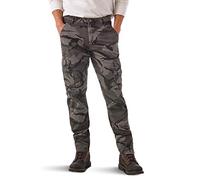 Wrangler Authentics Regular Tapered Cargo Pant Pantalones, Camo Gris, 36W/30L para Hombre