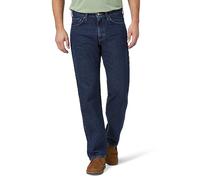 Wrangler Authentics - Vaqueros clásicos de algodón para Hombre, Cinco Bolsillos, Corte Holgado, Dark Rinse, 32W x 32L