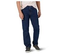 Wrangler Authentics Vaqueros clásicos de algodón para Hombre, Cinco Bolsillos, Corte Recto, Dark Rinse, 34W x 30L