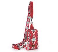 Wrangler Bolso bandolera Aztec Southwest, bolso cruzado de moda, Borgoña, Talla única