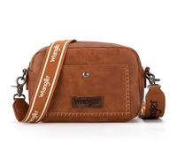 Wrangler Bolso cruzado para mujer, bolso de cámara con capacidad de doble capa, Marrón, Talla única