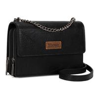 Wrangler Bolso cruzado para mujer, estilo occidental, pequeño, bolso de hombro con correa de cadena, color negro, WG149-236BK, Negro azabache