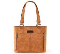 Wrangler Bolso de mano desgastado para mujer, bolso occidental con múltiples bolsillos, bolso de mano y bolso de hombro, Bronceado indio trenzado, Talla única