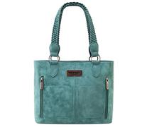 Wrangler Bolso de mano desgastado para mujer, bolso occidental con múltiples bolsillos, bolso de mano y bolso de hombro, Trenzado, verde azulado, Talla única