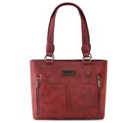 Wrangler Bolso de mano desgastado para mujer, bolso occidental con múltiples bolsillos, bolso de mano y bolso de hombro, Rojo trenzado oxidado, Talla única